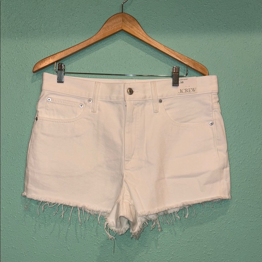 NWT J. Crew Women's white  Jean Shorts. Size 30